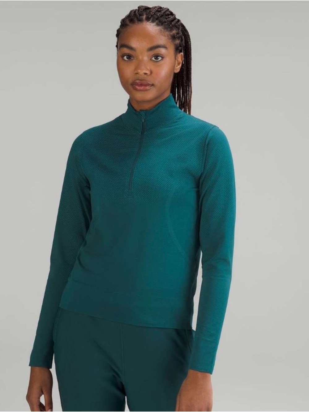 Lululemon Swittly Relaxed Half Zip Green Jasper / Oceanic